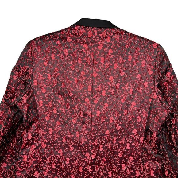 Coofandy Men's Size Medium Black & Red Tuxedo Jacket‎ - Picture 7 of 11